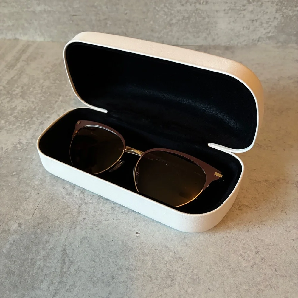 NWT Calvin Klein CK19309SG Satin Brown Cat Eye Sunglasses 55-16-140 w/Case